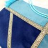 Tapis De Prière Bicolore Bleu marine/ émeraude En Velours Luxe – Image 4