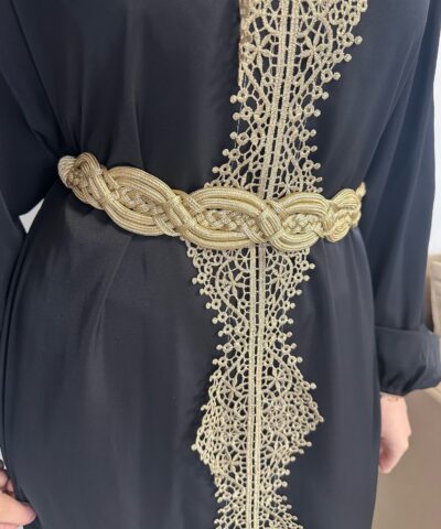 Alternative view of ceinture caftan abaya dorée torsadée "Or impérial "