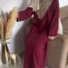 Abaya  soie de medine broderie majestueuse – Image 3