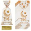5 SACHETS pour BONBONS EID MUBARAK + ATTACHES blanc et doré – Image 2