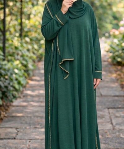 Alternative view of Abaya Lina Jazz avec dorures - hijab Intégré Mère et fille