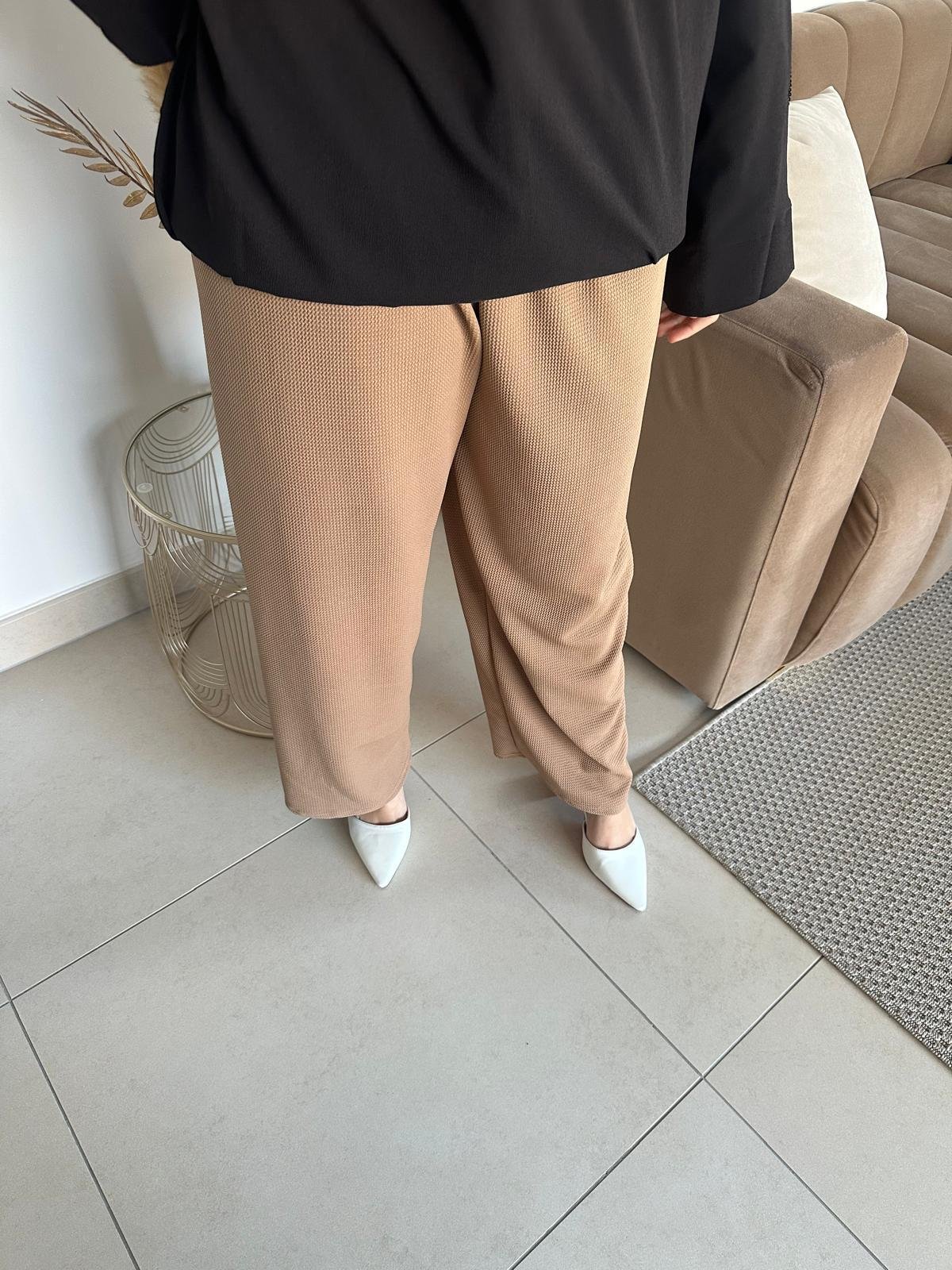 Pantalon ample et léger tissu mi-saison gaufrette – Image 2