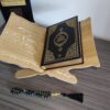 Porte-Coran en Bois Foncé – gravures Allah, Mohammad & motifs dorés – Image 2