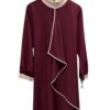 Abaya "Lina" – Élégance Contrastée – Image 4