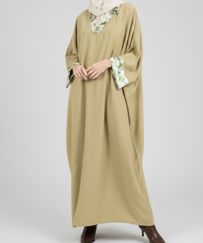Alternative view of Abaya "Sultana" Papillon– Détails Perlés & Imprimés