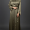 Ensemble "Sora" 2 Pièces – Kimono à Manches Perlées & Sous-Robe