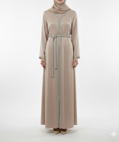 Alternative view of Abaya "Éclat de Cristal" – Coupe Fluide & Finitions Cristallines