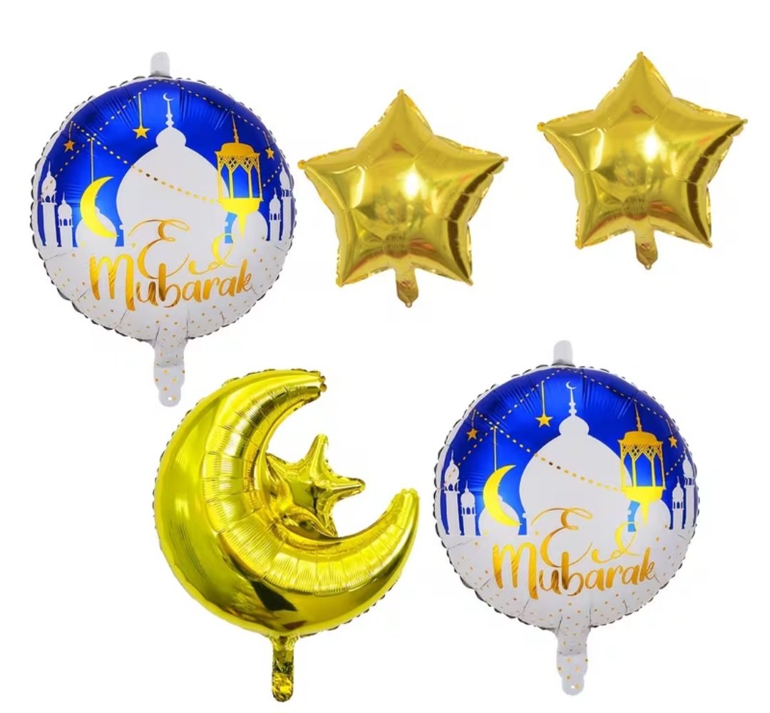 Ensemble de Ballons Décoratifs Eid Mubarak - 5 Pièces – Image 2