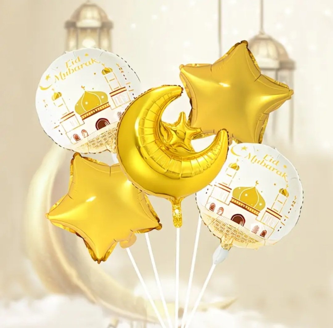 Ensemble de Ballons de Décoration festive pour l'Aïd - 5 Pièces
