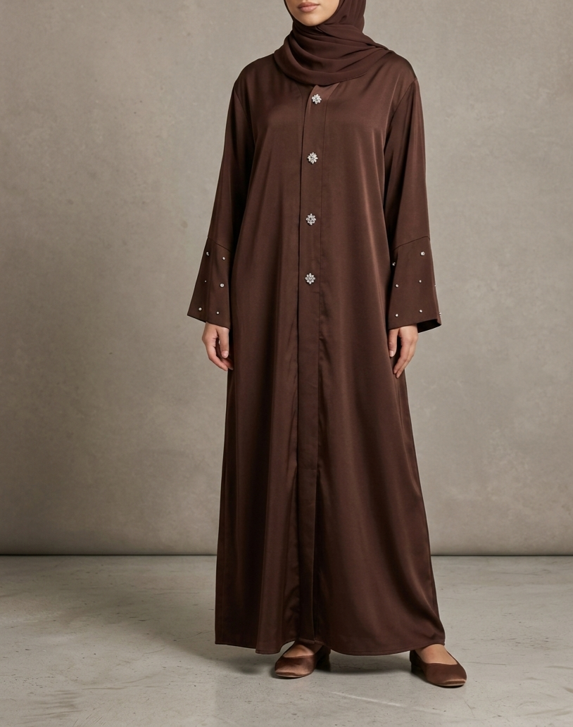 Abaya Kimono "L’Éclat de Satin" – Collection Prestige