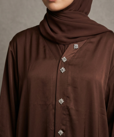 Alternative view of Abaya Kimono "L’Éclat de Satin" – Collection Prestige