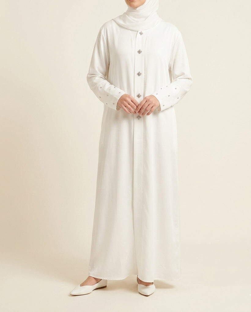 Abaya Kimono "L’Éclat de Satin" – Collection Prestige – Image 5