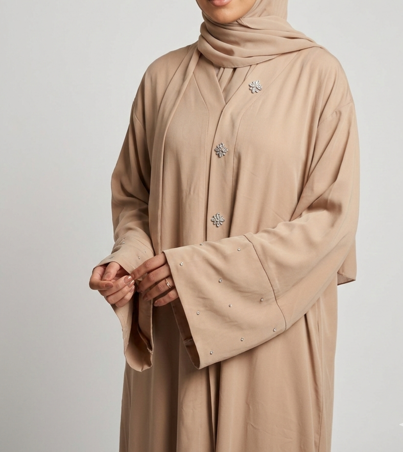 Abaya Kimono "L’Éclat de Satin" – Collection Prestige – Image 4