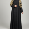 Abaya Kimono fermé "Majesté d'Orient" – Collection Broderie d'Or