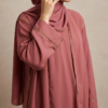 Abaya Élégance en Soie de Médine – Intégrale avec Hijab et bordures Dorés – Image 4