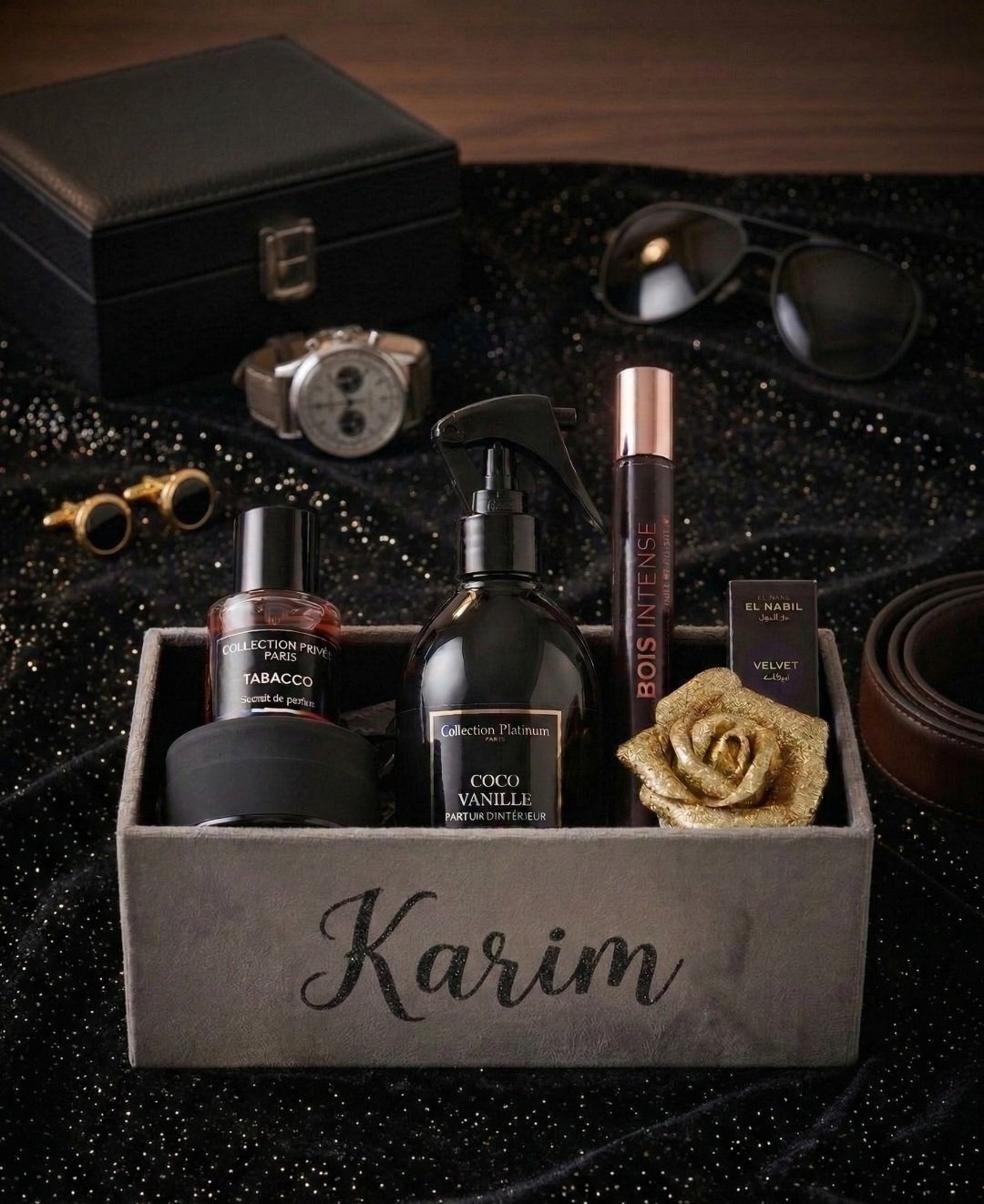 Coffret Prestige "L'Homme Élégant" – Édition Velours Personnalisable