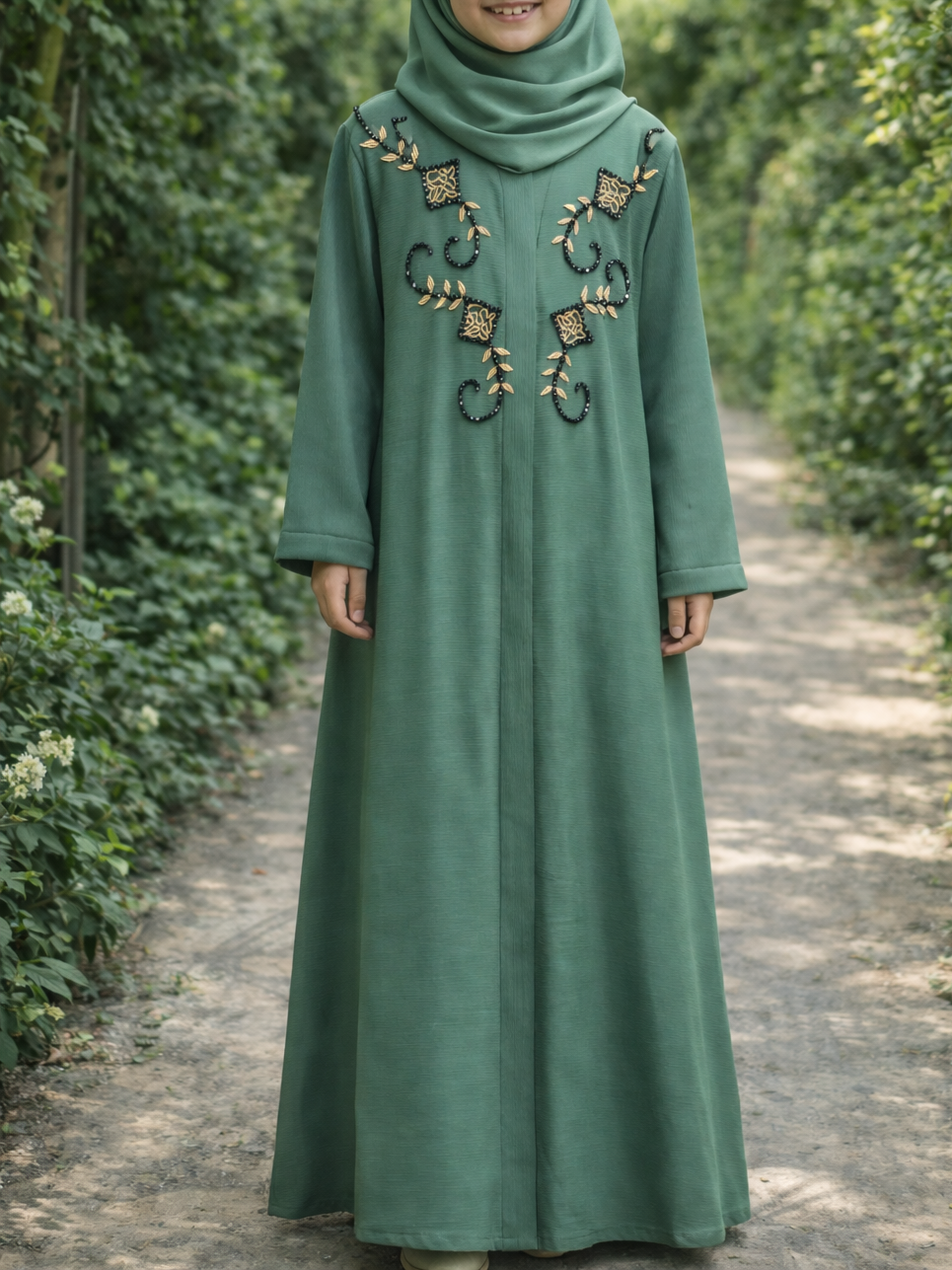 Abaya Fillette "Perles d'Orient" – Élégance & Tradition – Image 3
