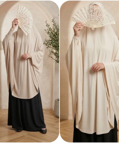 Alternative view of Khimar Cape "Safa" – Jersey Fluide