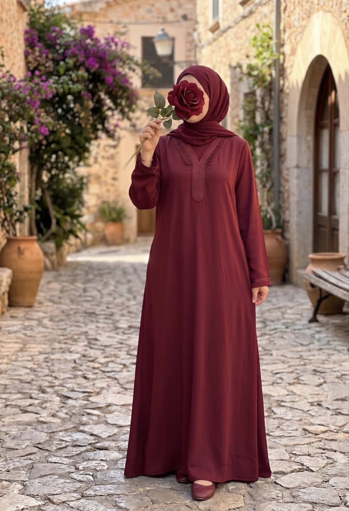 Robe Longue Amalya – Élégance & Broderies