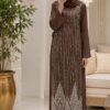 Robe de Fête Éléganza – Broderies Strass Argentés – Image 3