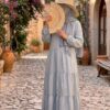 La Robe Longue Dalia – Esprit Bohème en Soie de Médine – Image 3