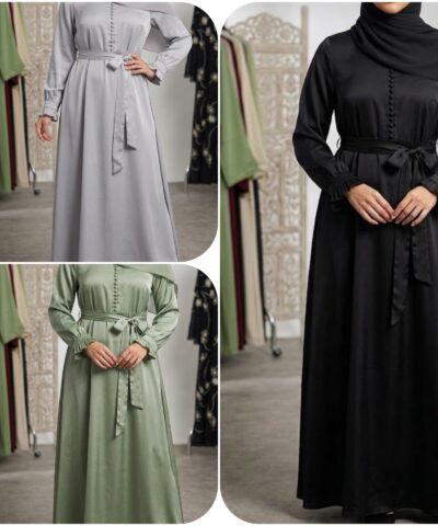 Alternative view of Robe Longue Satinée – Élégance & Fluidité