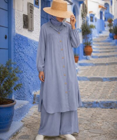 Ensemble Tunique & Pantalon en Style Lin – Collection Été