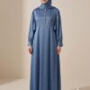 Robe Longue Fluide LIANA – Tissu Soie de Médine Texturé – Image 2