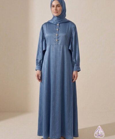 Alternative view of Robe Longue Fluide LIANA – Tissu Soie de Médine Texturé