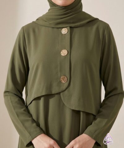 Alternative view of Robe Effet Faux Gilet Asymétrique