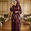 Kimono Sultana — Soie Fluide & Arabesques Beige Clair – Image 2