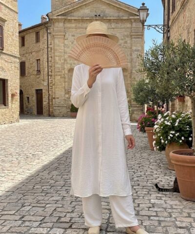 Tunique-Chemise Longue Roma — Tissu Texturé