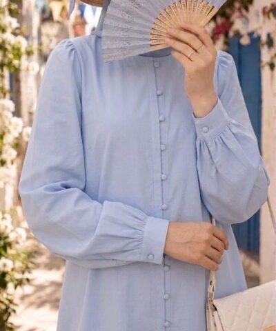 Alternative view of Robe Chemise Célia — Coton Léger & Manches Bouffantes