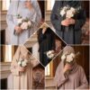 Abaya Layana — Soie de Médine & Hijab Intégré Finition Dorée – Image 4