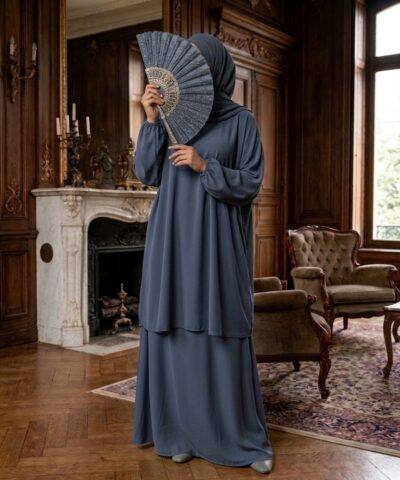 Abaya Illusion – L'ensemble 2-en-1 en Soie de Médine