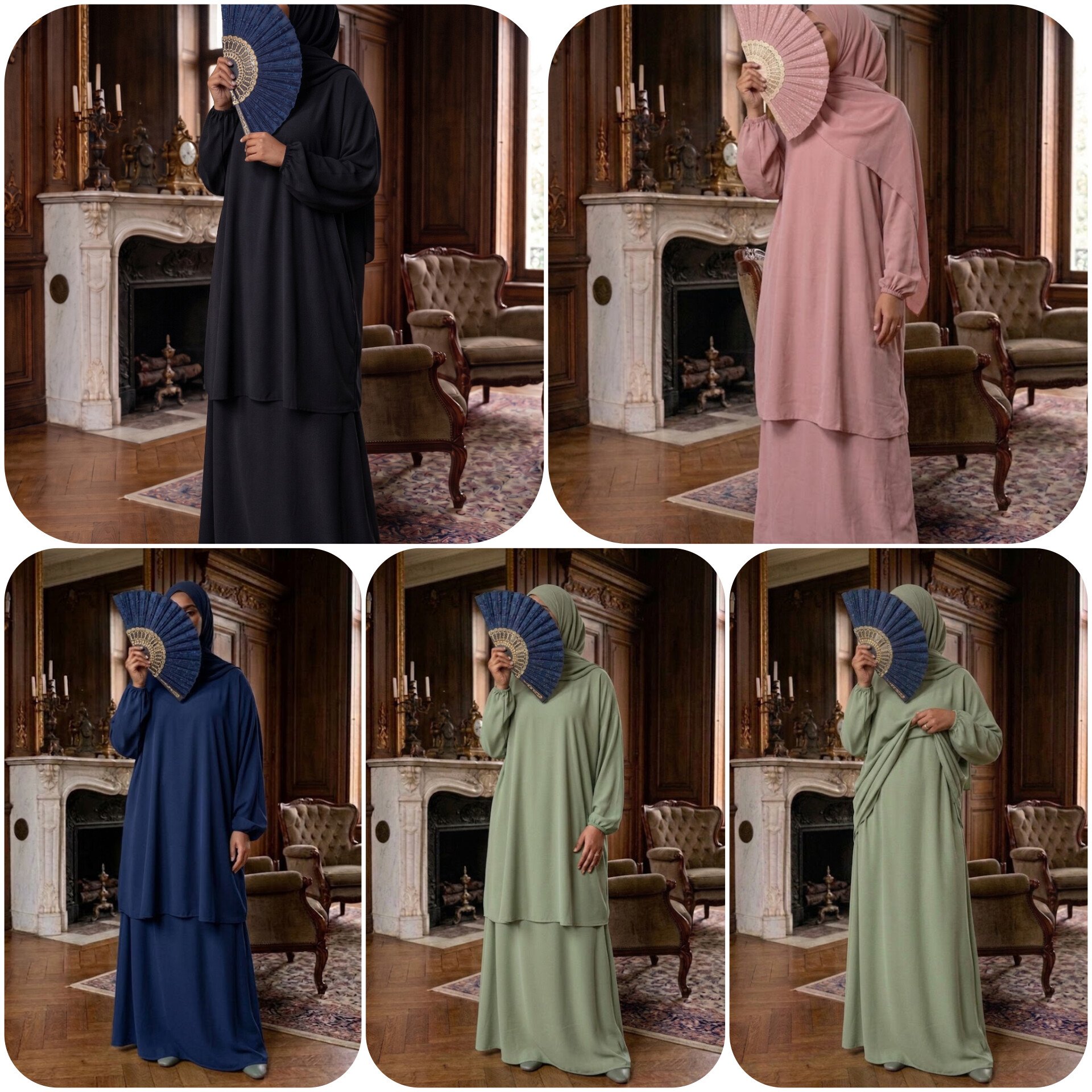Abaya Illusion – L'ensemble 2-en-1 en Soie de Médine – Image 4