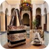 Sac Artisanal Marocain imprimés Berbères Petit Format – Tissage Traditionnel Noir, Écru