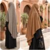 Khimar Côtelé avec Bonnet Intégré à Nouer – Image 5