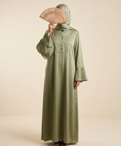 Robe Longue Vert Sauge – Élégance & Fluidité