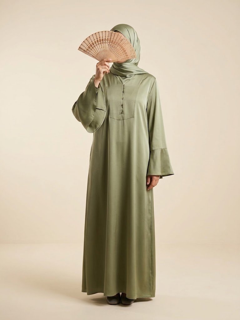 Robe Longue Vert Sauge – Élégance & Fluidité