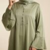 Robe Longue Vert Sauge – Élégance & Fluidité – Image 2